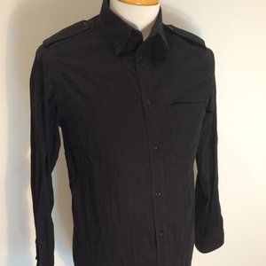 A.P.C. Paris Size L Black Epaulet Shirt